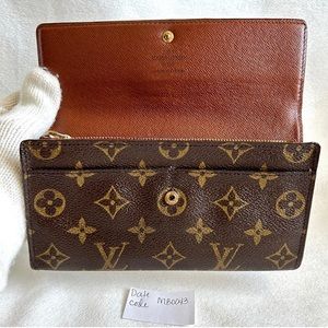 LOUIS VUITTON Monogram Sarah Long Wallet Brown